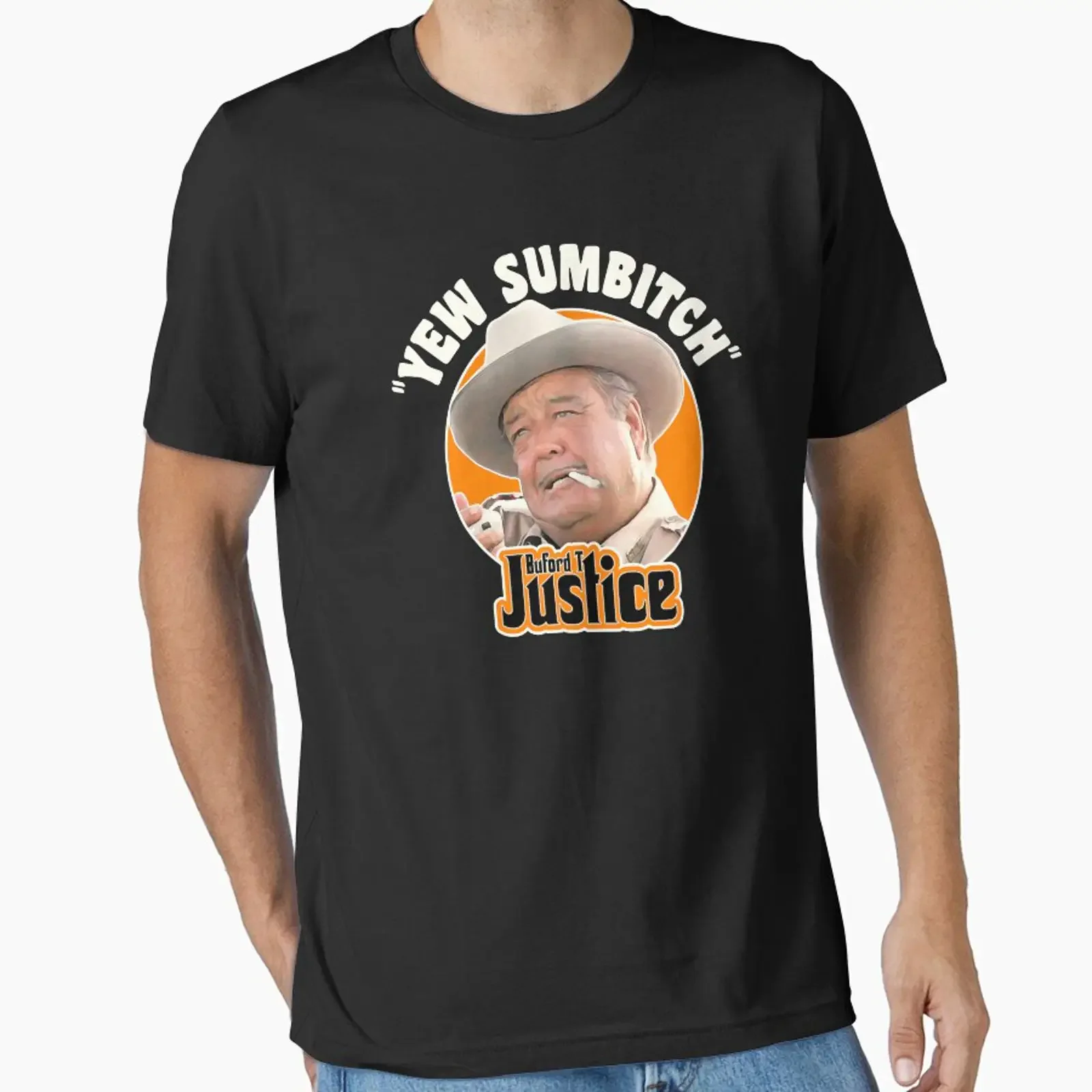 Buford T Justice Sheriff Smokey and the Bandit Design, entworfen von Obstreamerok, Vintage-Stil, gewaschen, modisch, für Herren, atmungsaktiv, weich