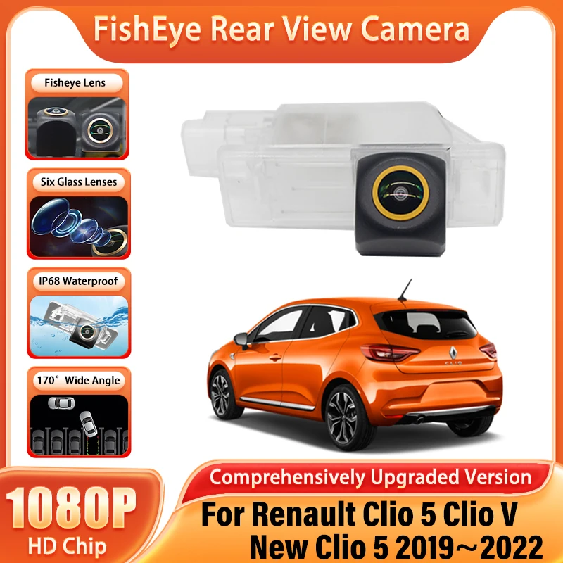 

Камера заднего вида для Renault Clio 5 Clio V New Clio 5 2019 ~ 2022 Золотой объектив HD CCD Камера ночного видения заднего вида резервная парковочная камера
