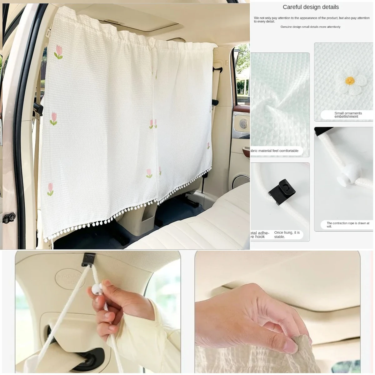 

Автомобильные шторки: Летняя солнцезащитная перегородка для автомобиля - Креативная универсальная шторка-полог с вафельной текстурой для теплоизоляции и защиты от солнца