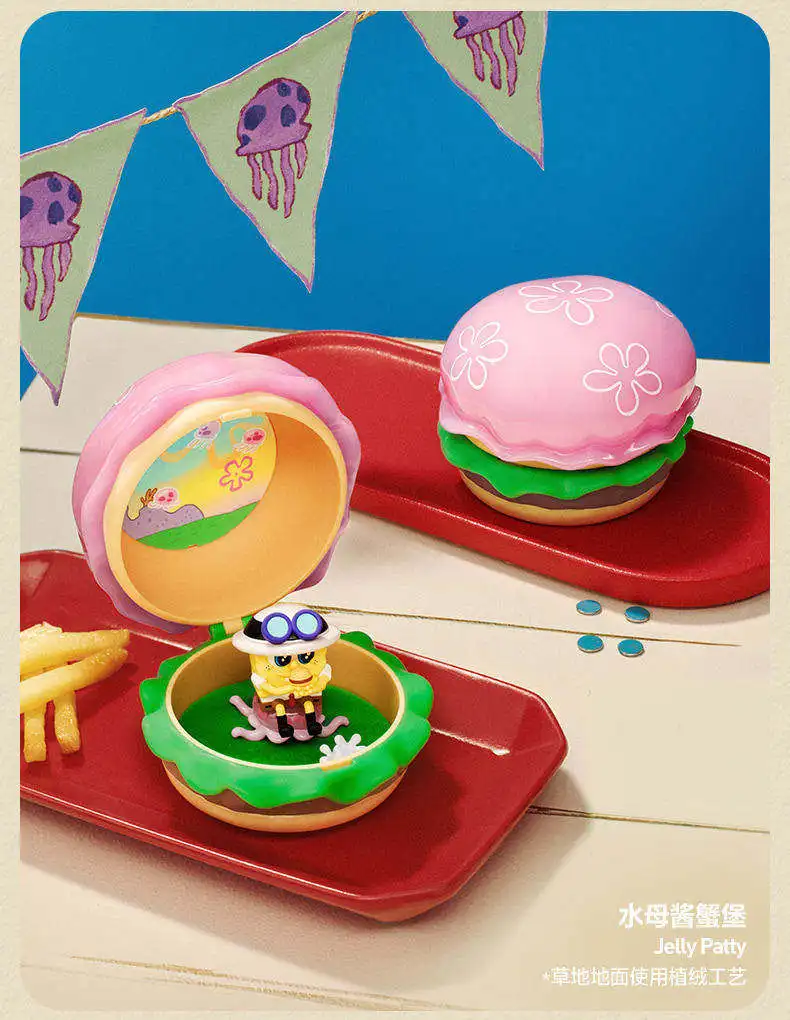 Original POPMART SpongeBob Krabby Patty Blind Box Sammlerstück Mini-Figur Heim Auto Desktop Dekoration Ornament Überraschungsbox Spielzeug – Detail 17