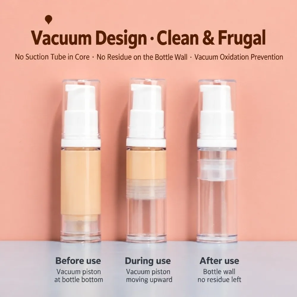 Clear Travel Vacuum Bottle Set Spray Nozzle Empty Container Refillable Containers Leakproof Versatile Lotion Spray Bottle