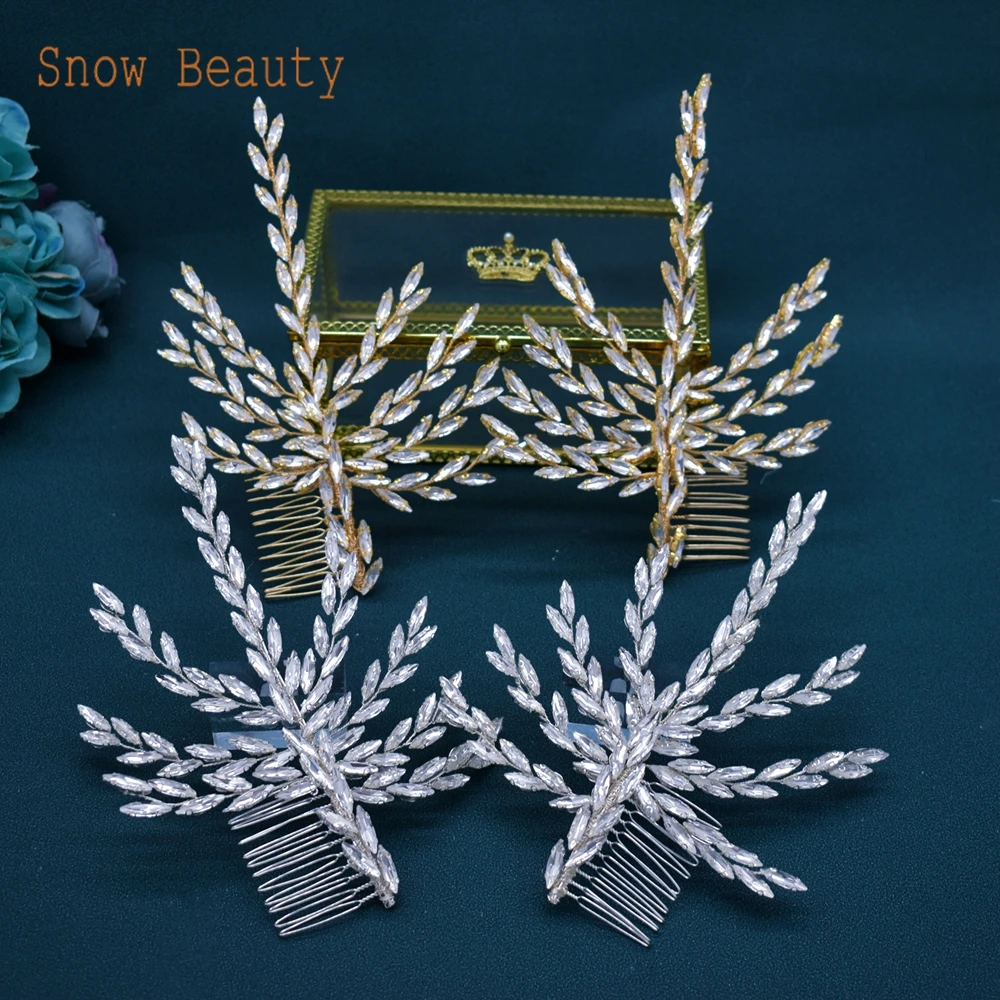 DZ061 Bohemian Wedding Hair Combs Rhinestone Bride Headdress for Women Clips Fashion Bridal Jewelry Set Bridal Hair Accessories