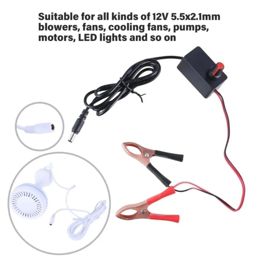 DC12V Stepless Speed Controller With Clip Light Control Switch for Air Coolers Fans LED Lights Water Pumps Size /