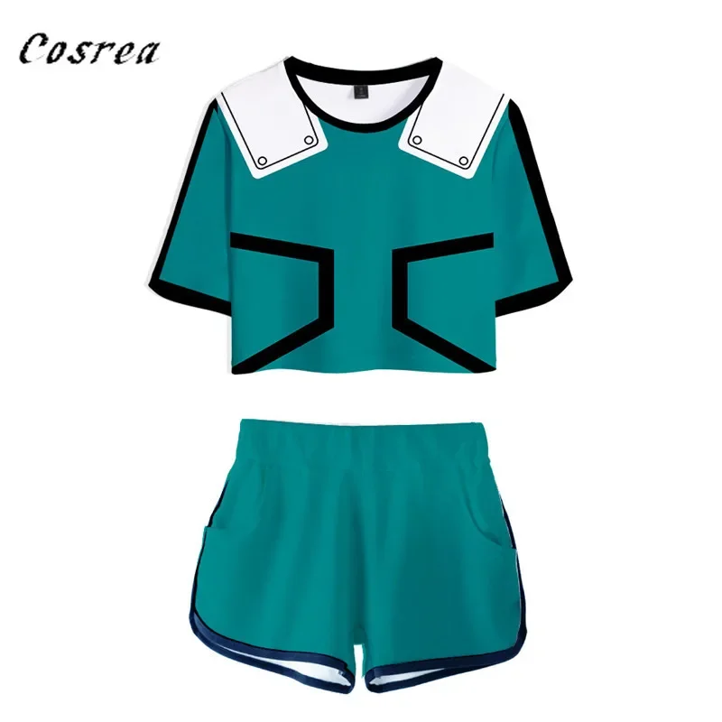 Anime My Hero Academia Cosplay set di due pezzi donna Sexy T Shirt Shorts My Boku No Hero Academia palestra uniforme tuta ragazze