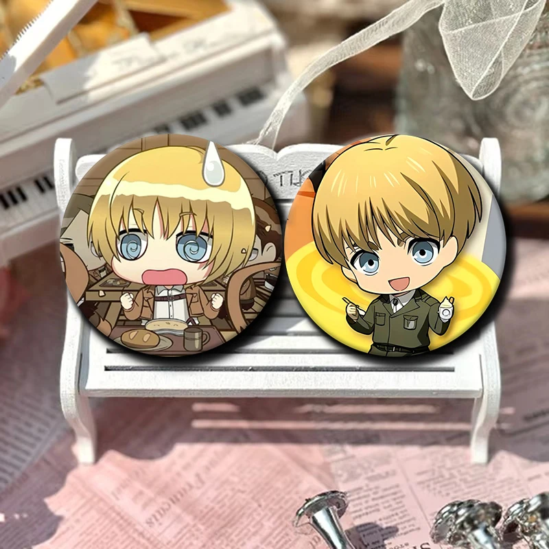 Cartoon Character Armin Arlert Soft Button Pin Anime Armin Arlert Brooch Creative Badge for Backpack Clothes Decoration Gift