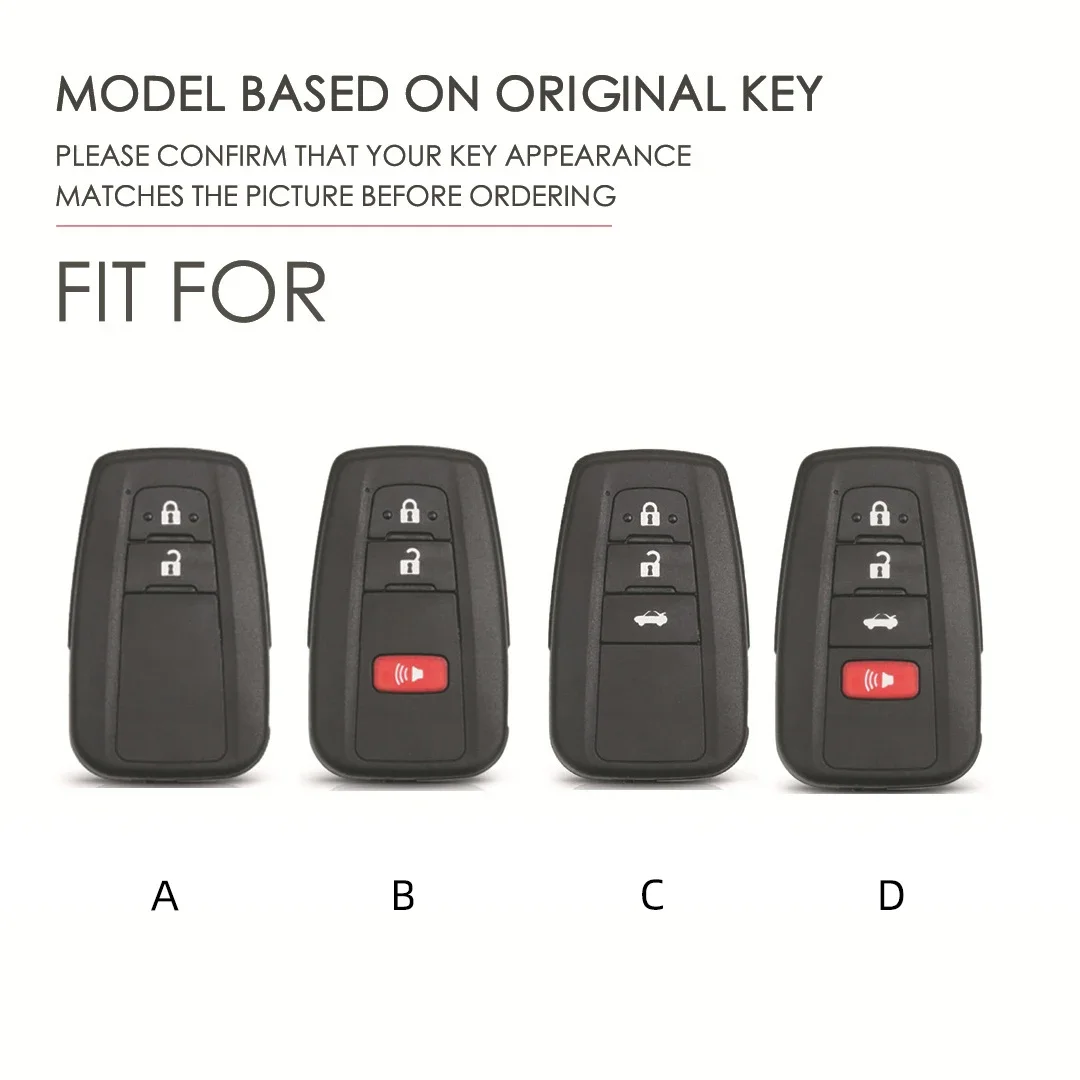 Genuine Leather Car Key Cover for Toyota Corolla Vios Camry 2 3 4 Button Fob Case with Wrist Strap Vintage Key Holde