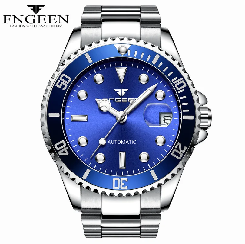 2024 Luxe Merk Mannen Horloge Staal Tourbillon Skelet Mechanische Horloges Lichtgevende Automatische Datum Diamant Fngeen 9001 Polshorloge