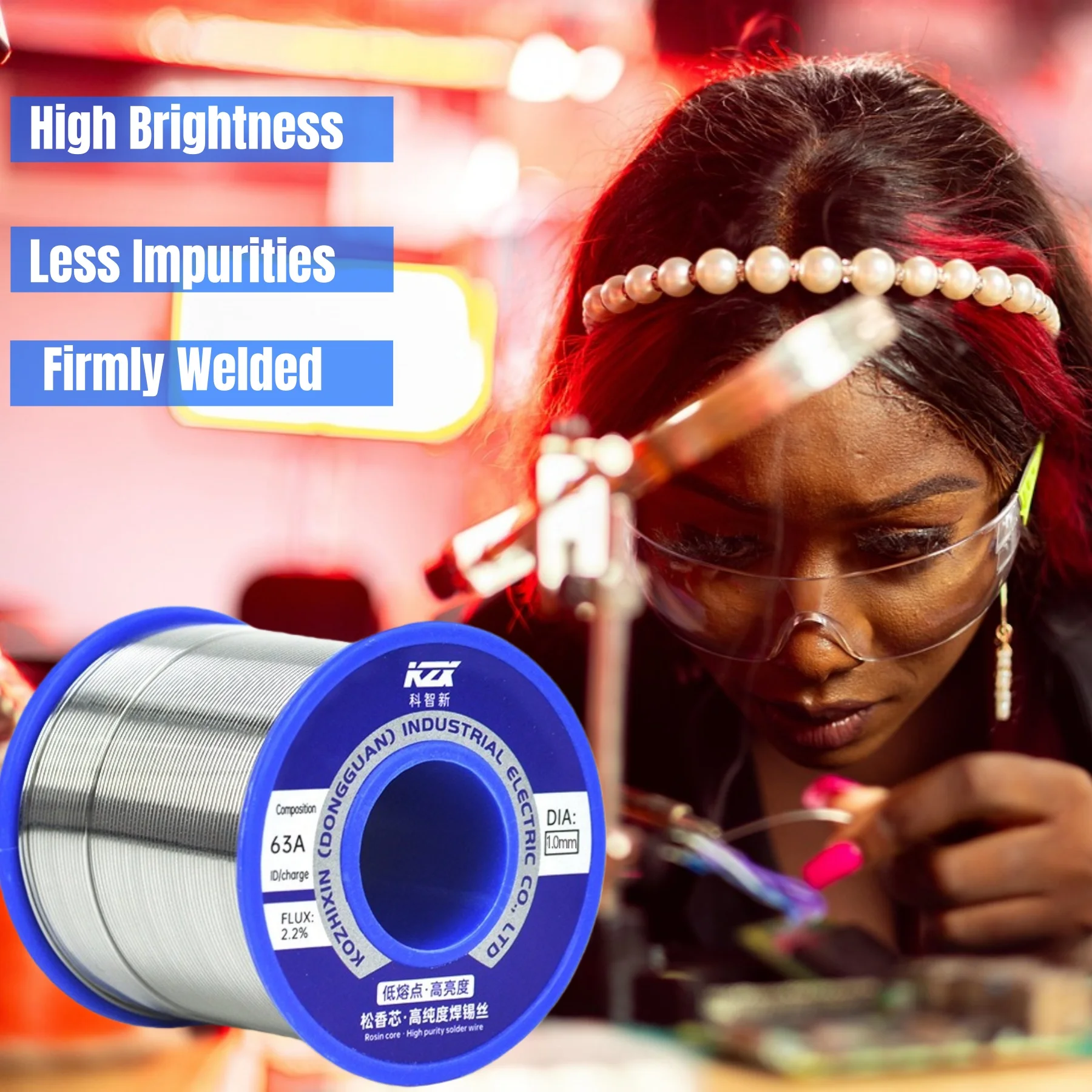 سلك لحام عالي النقاء 63A سلك قصدير ذو نقطة انصهار منخفضة سبيكة رصاص القصدير لإصلاح السطوع للاستخدام المنزلي