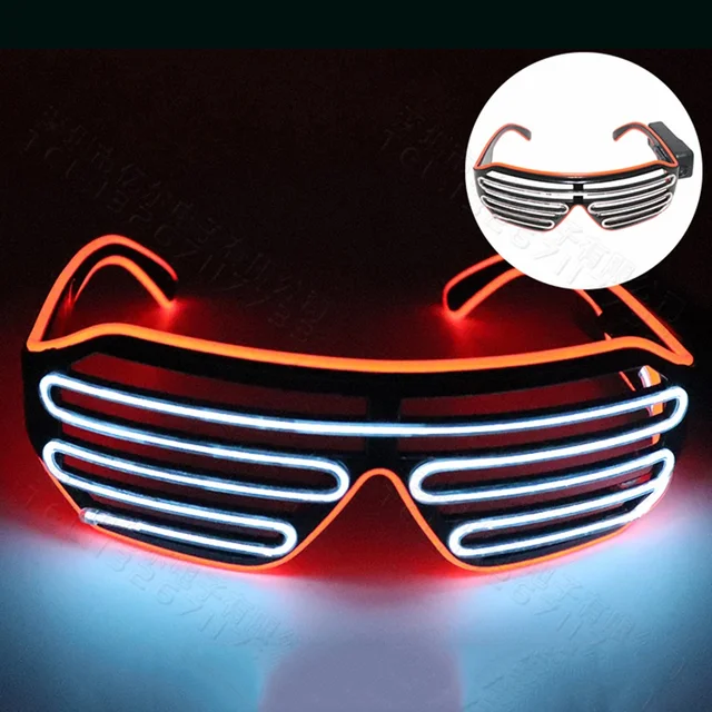 LED Wireless Glow-in-the-dark Glasses, Neon Twinkling Sunglasses, Suitable for Halloween, Christmas, Carnival Party 3 LED Wireless Glow-in-the-dark Glasses, Neon Twinkling Sunglasses, Suitable for Halloween, Christmas, Carnival Party 3
