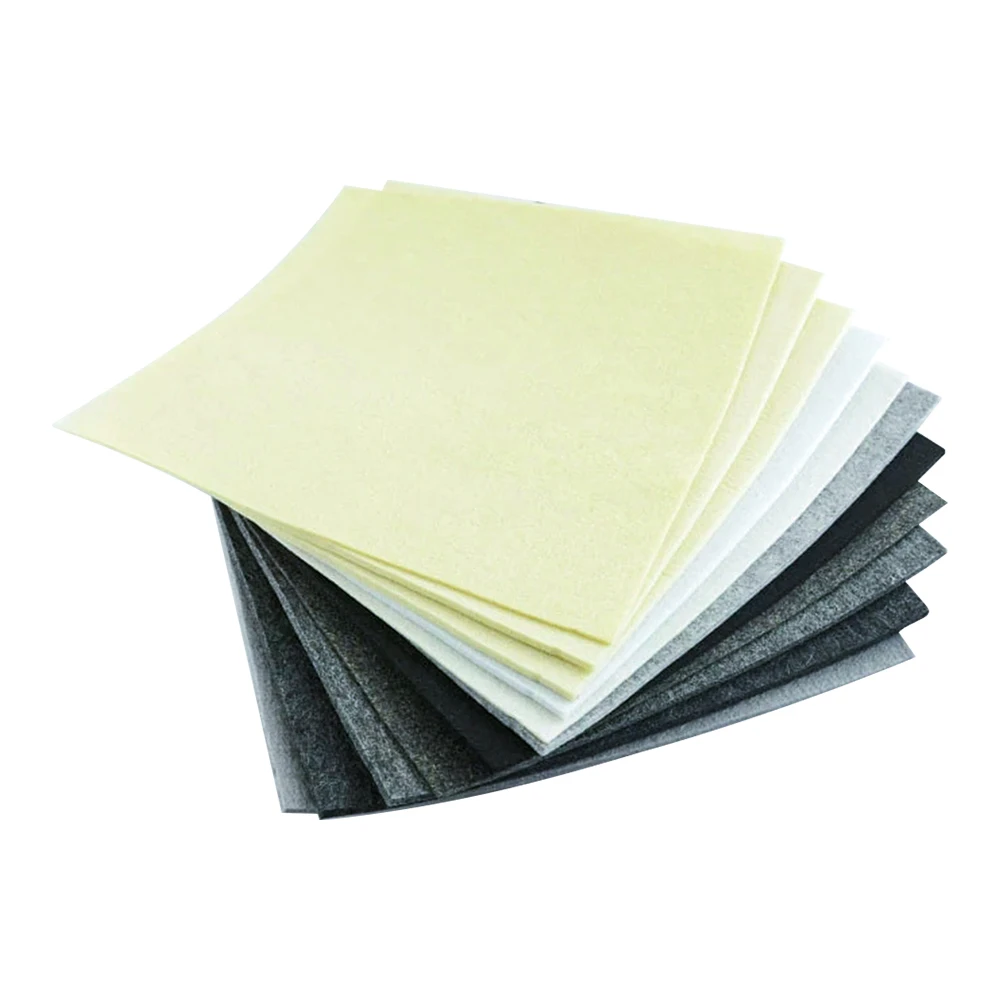 Free Shipping 11 PCS White Black Series 30CMX30CM  2MM 4MM 5MM Thick Polyester Felt Fabric Pack Pre-cut Nonwoven DIY Craft Cloth