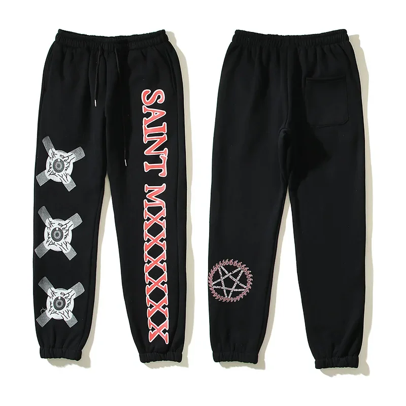 Saint MiXXXXX Collaborative Niche Vintage Casual Pants Loose Fit For Men And Women Trendy American Style