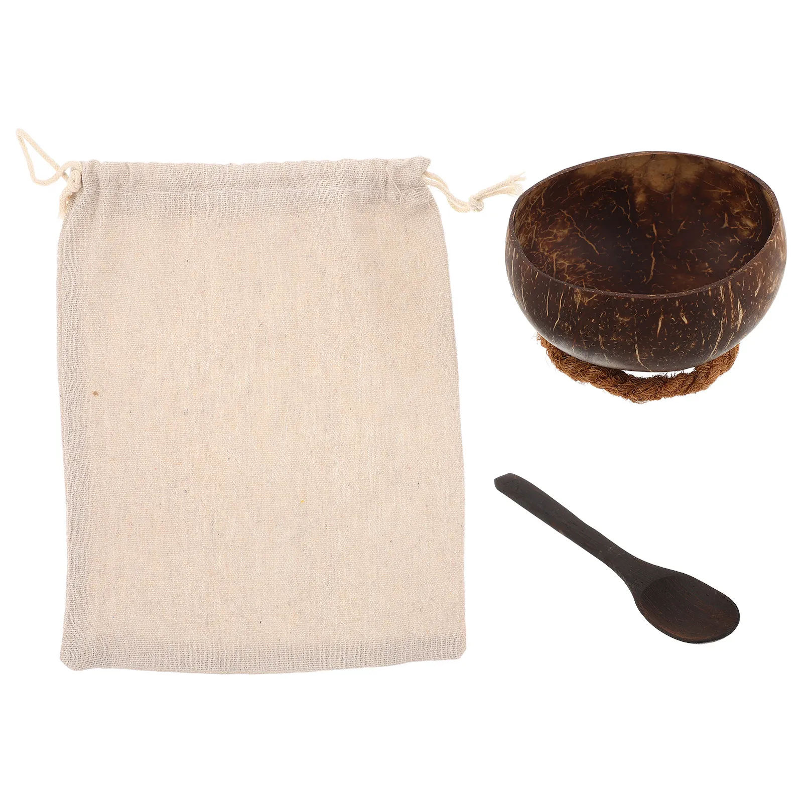Small Facial Mask Bowl Set Natural Coconut Shell Spoon Mixing Tool Spa Bowls for Facials Clay Mud Face Mask Facial Bowl