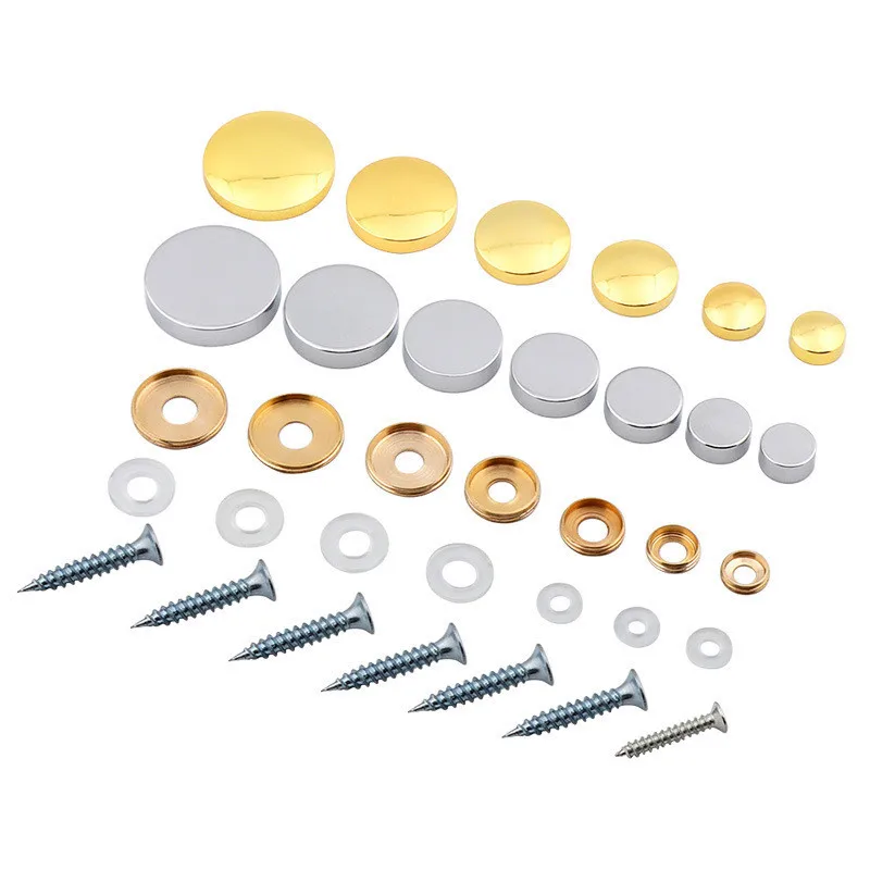 50Pcs Flat Arcuate Mirror Fasteners Screw Cap Cover Nails Advertising Glass Decorative Stand Off Bolts Furniture Hardware