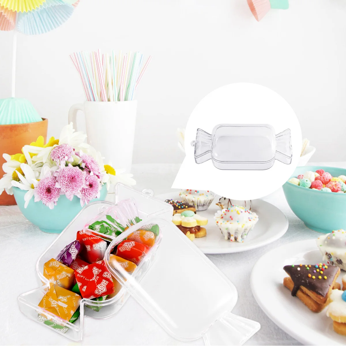 

12Pcs Transparent Mini Candy Boxes Creative Candy Container for Christmas Party Baby Shower Gift Case Gift Box