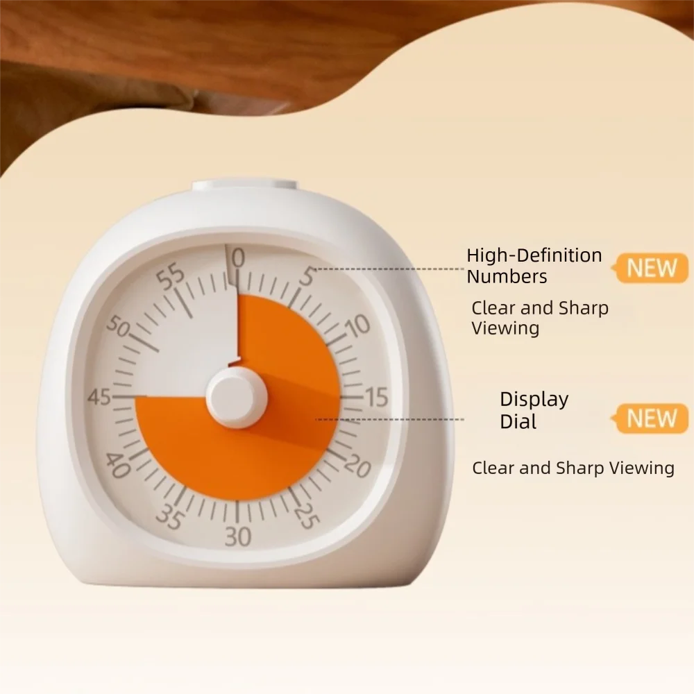 Fashion Plastic Visual Timer 60 Minute Silent Countdown Timer Focus Aid Digital Clock Kitchen Timer