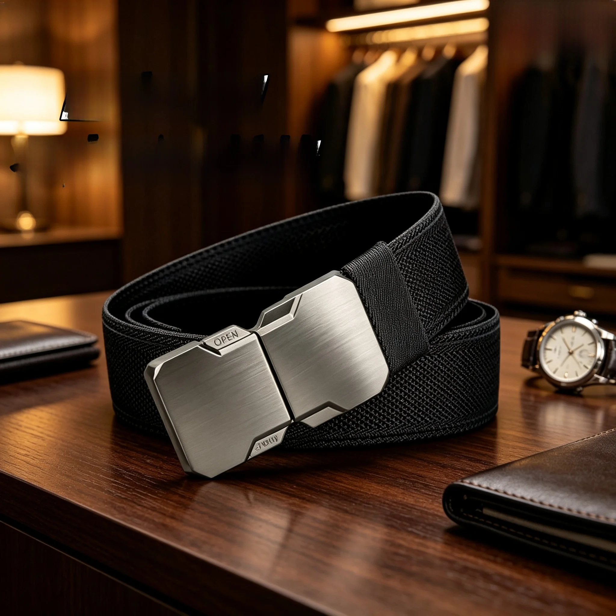 quick-adjust-automatic-buckle-waist-belt-for-men-tactical-workwear-pants-weave-resistant-fastening-leather-belt
