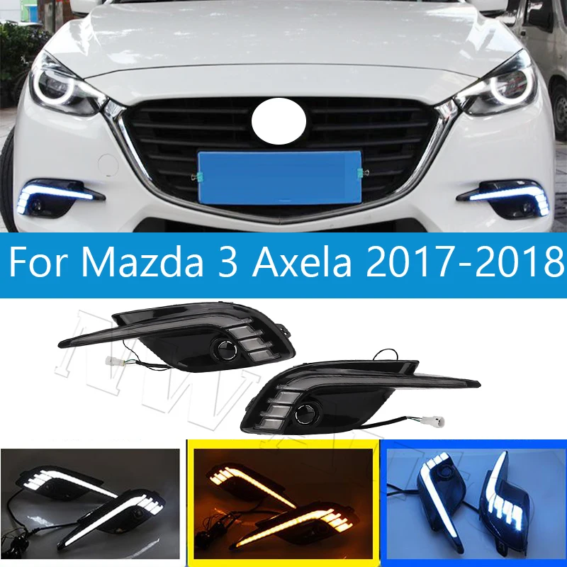 

LED Front Fog Light For Mazda 3 Axela 2017 2018 Daytime Running Light DRL With Dynamic Sequential Turn Signal