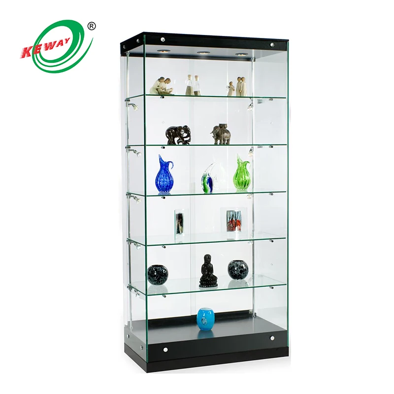 Custom. keway full showcase with LED lighting glass display cabinets toy products display