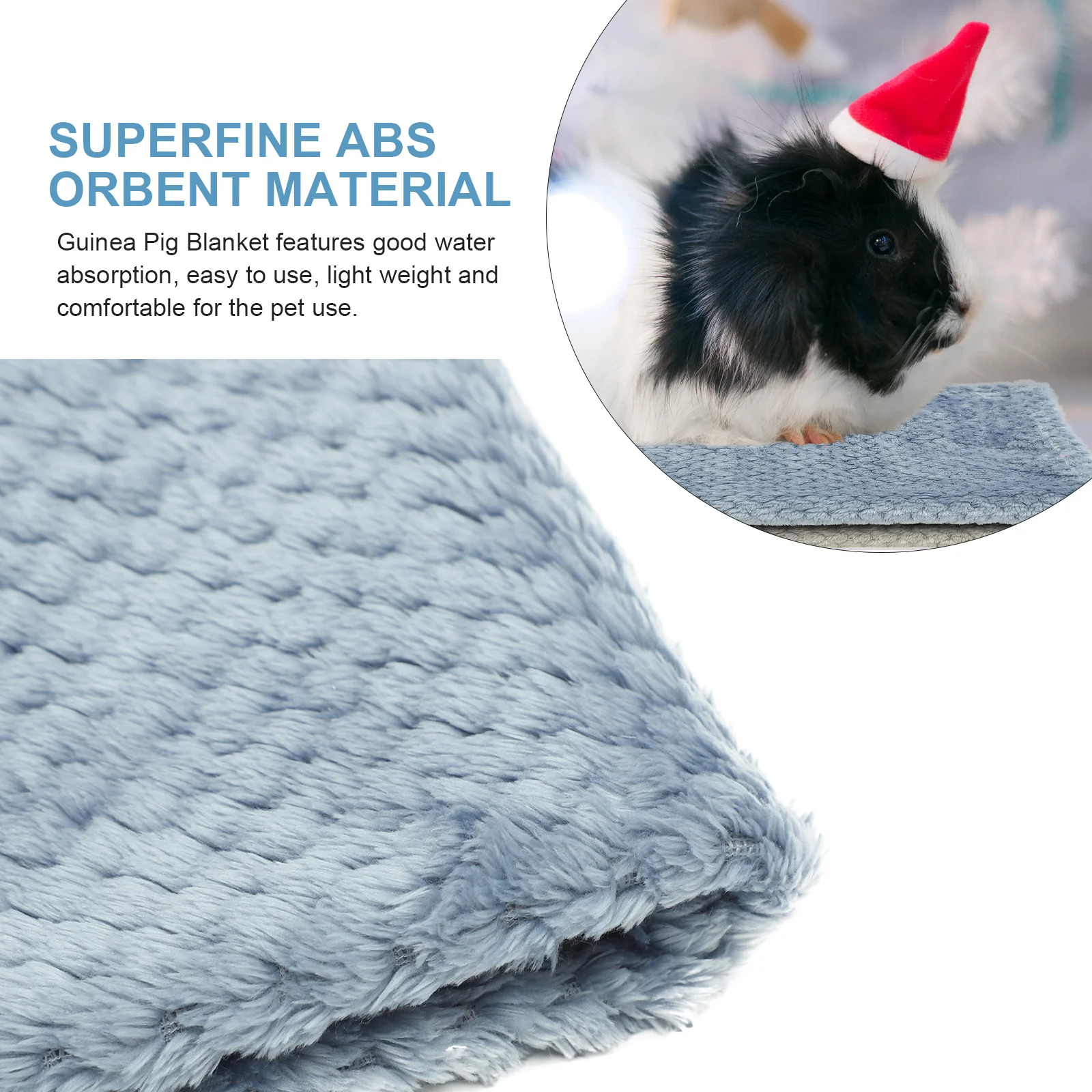 

2Pcs Small Animal Guinea Pig Blanket Thickened Warm Bedding Mat Absorbent Bath Towel Cage Liner Comfortable Bunny Blanket