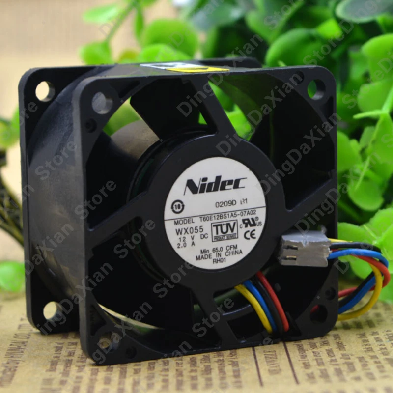 

d 1PCS For Nidec T60E12BS1A5-07A02 | DC12V 2.0A High Power Chassis Fan 60×60×38mm 6CM