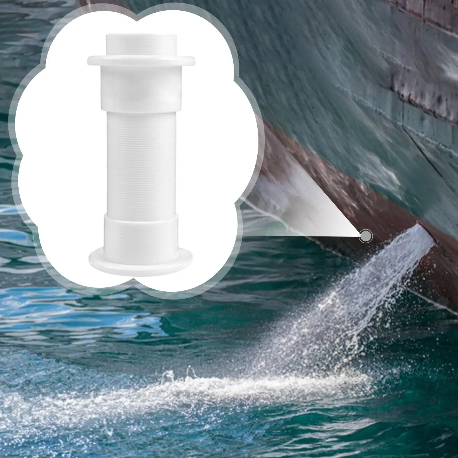 

Professional Yacht Cabin Drain Outlet Sturdy Plastic Hull Side Drain Plug for Boats Efficient Plumbing