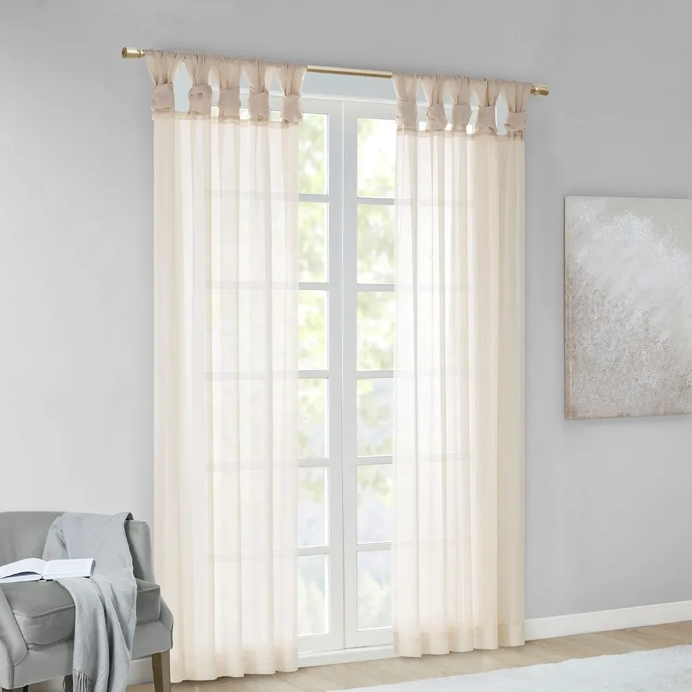 

Twisted Tab Voile Sheer Window Pair