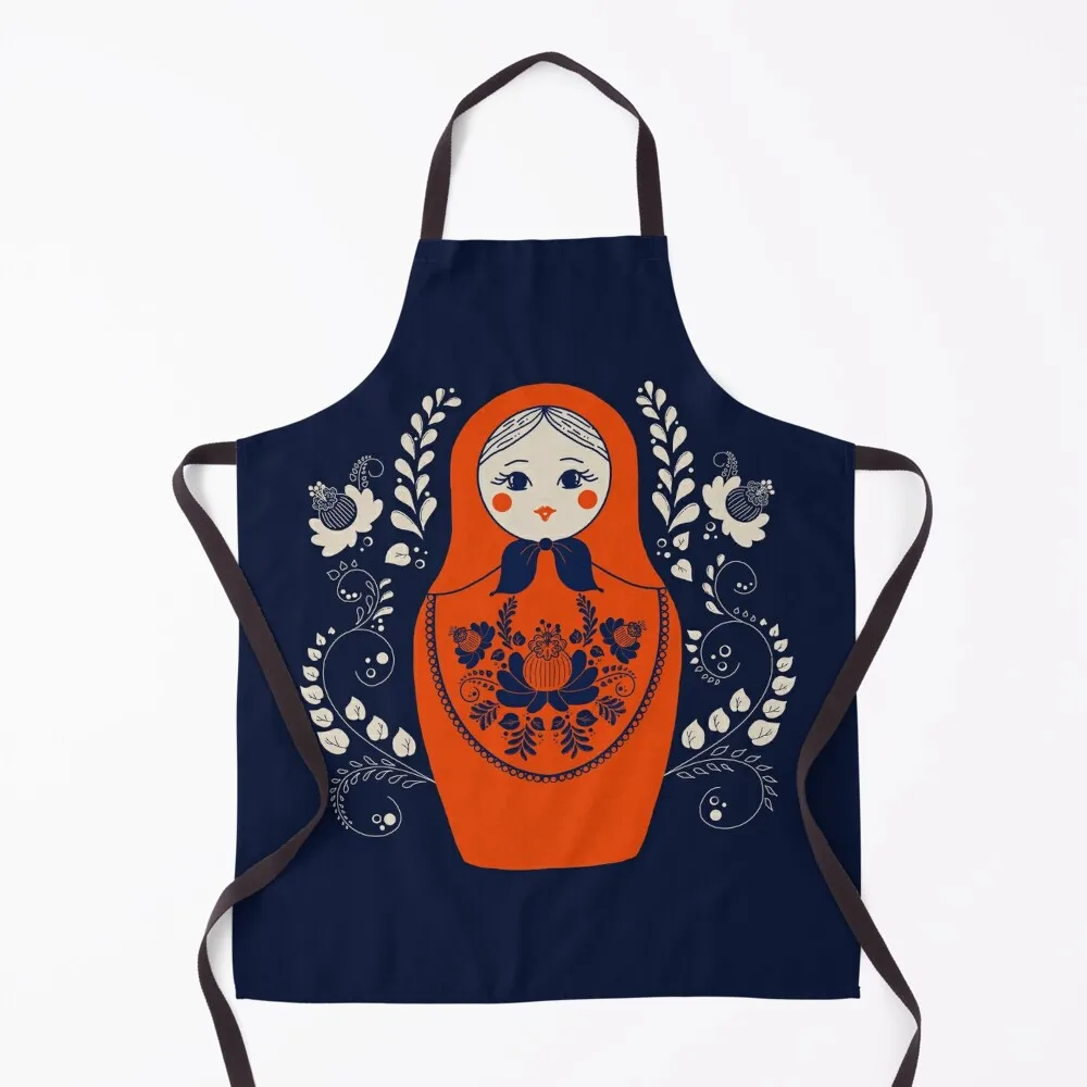 Matryoshka Russian Doll Apron for women halloween Teacher Men kitchen Trim Cloth Apron