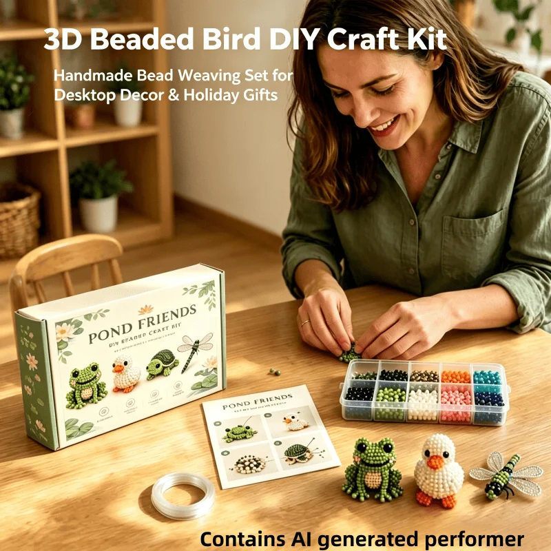  3D Beaded Animal Craft Diy Kit  Animal Beading Kit for Adults Handmade Tiny 3D Beaded Animal Craft Kit for Creative Projects