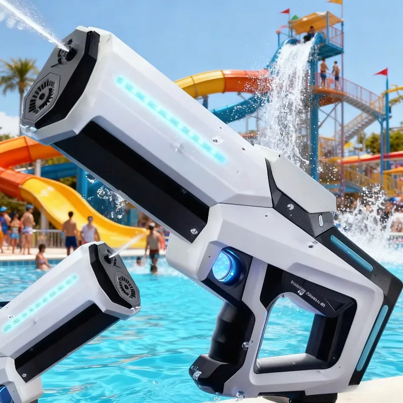 

Электрический водяной пистолет для детских игрушек может распывать воду непрерывно, автоматически вытягивает воду и имеет дальность действия. Вечеринка.