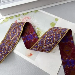 10 Yards /Lots Ethnic Style Webbing Woven Jacquard Ribbon 3.8 CM For Garment Straps Accessory IS-3322