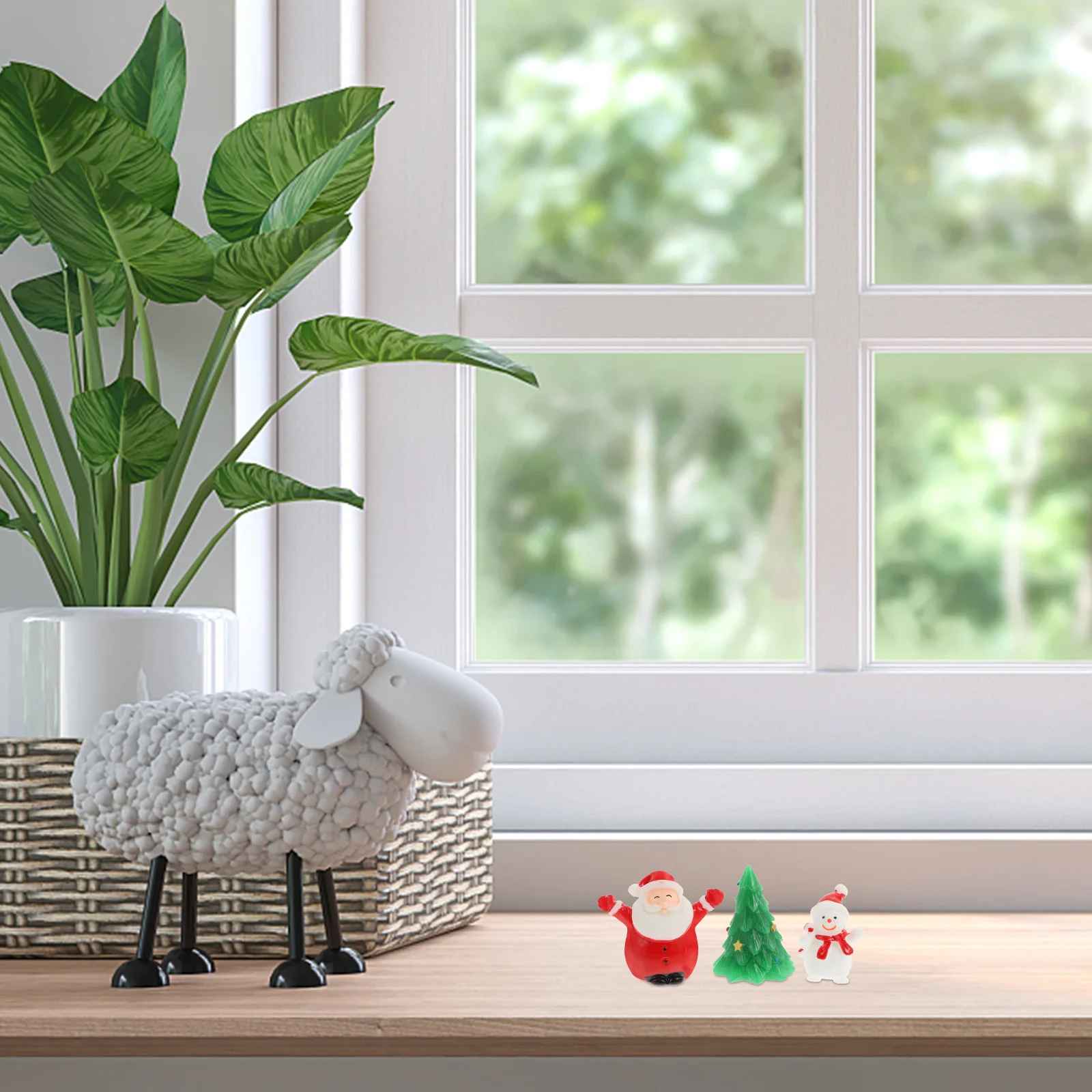 

5Pcs Christmas Desktop Ornaments Resin Artware Decorative Crafts Vivid Festival Decors Home Office Shop Window Adornments