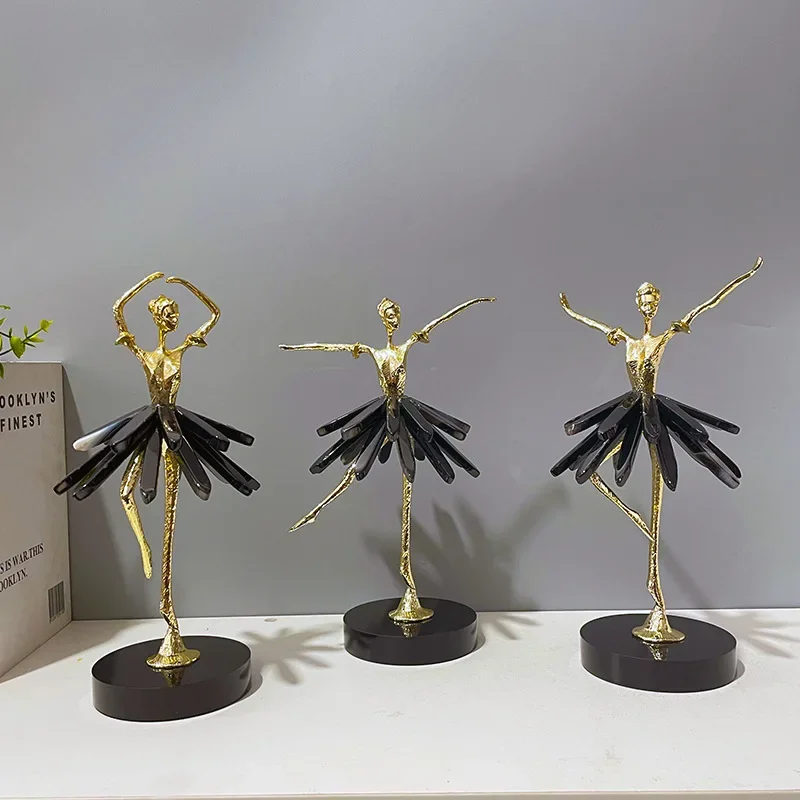 European light luxury alloy dance ornament desktop creative character gift gift crystal decoration handicraft wholesale