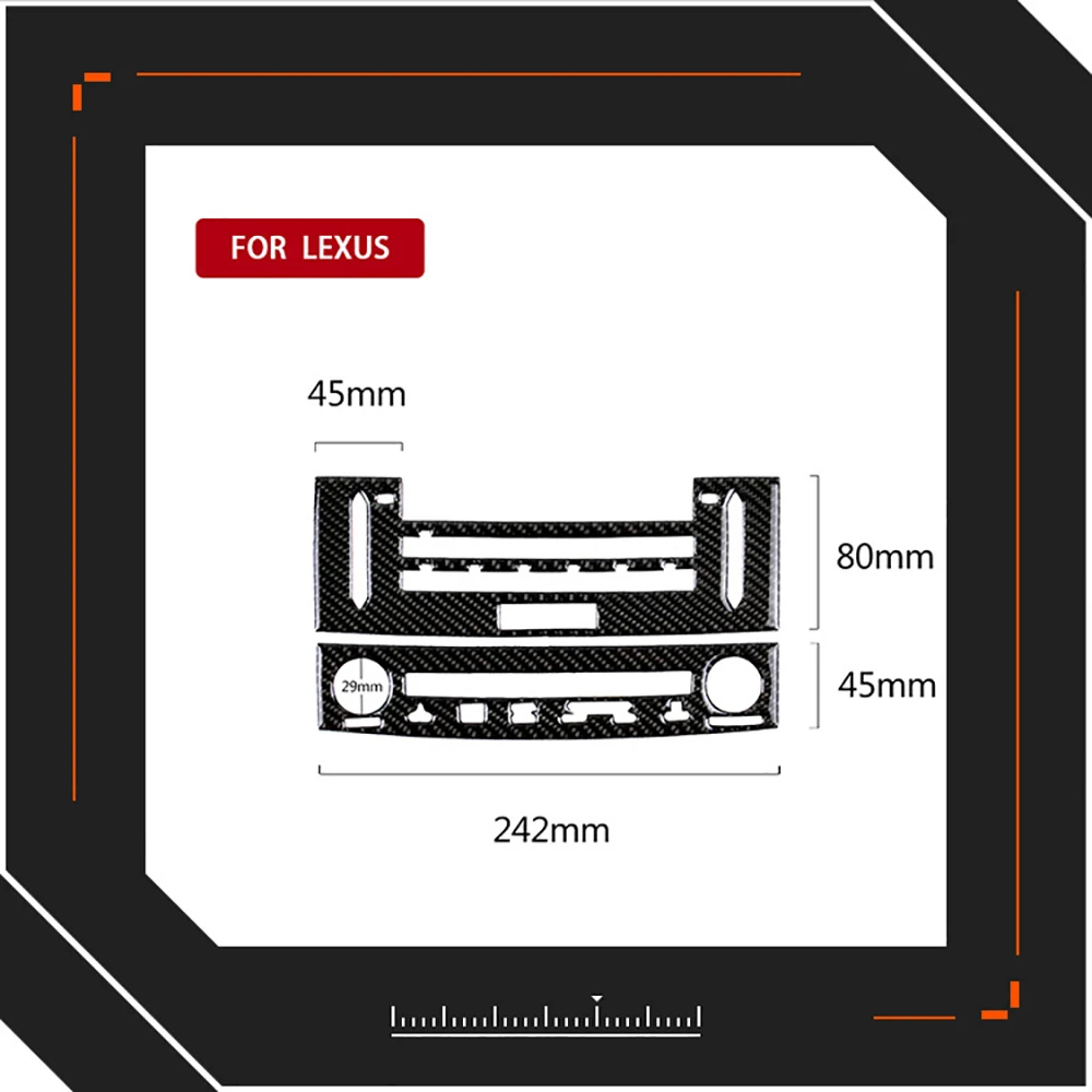 For Lexus IS IS250 2013-2020 Carbon Fiber Car Center Console CD Navigation Panel Decorative Stickers Auto Accesorioss Vehículos