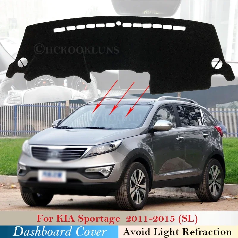 Dashboard Cover Protective Pad for Kia Sportage 2011 2012 2013 2014 2015 SL Car Accessories Dash Board Sunshade Carpet Anti-UV