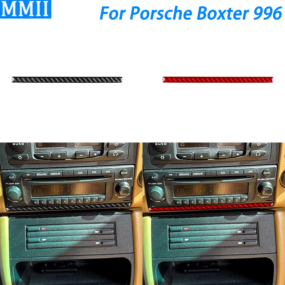 

For Porsche Boxter 996 1998-2004 Carbon Fiber Center Console Radio CD Panel Decorative Strips Car Interior Accessories Sticker