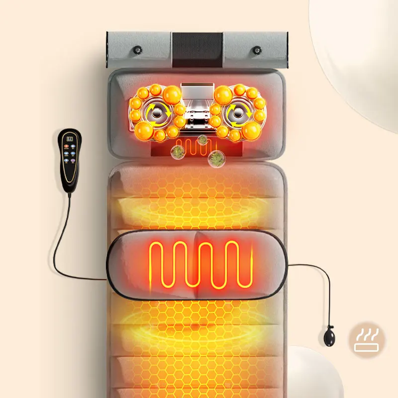 رائجة البيع قابل للتعديل متعددة الوظائف كامل الجسم تدليك كهربائي فراش ميزة العلاج الحراري المنزلية #2