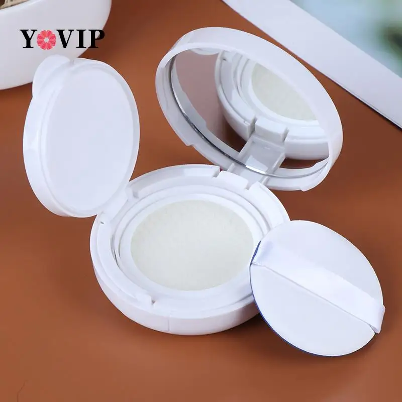 15ml Empty DIY Air Cushion Puff Box BB Cream Container Dressing Case with Air Cushion Sponge Powder Puff and Mirror Travel Kit