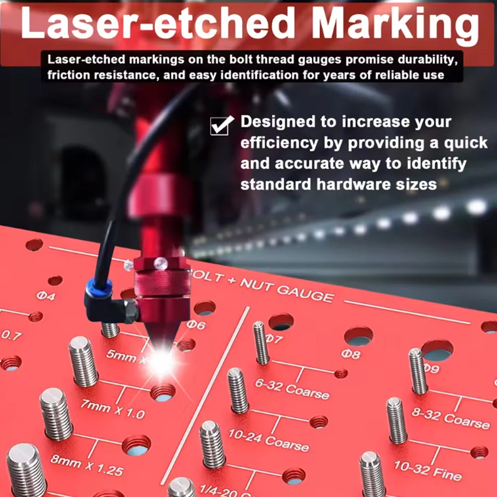 

28-резьбовой маркировочный калибр. Комплекты для проверки гаек и болтовой резьбы, точные размеры винтов в императорских и метрических размерах.