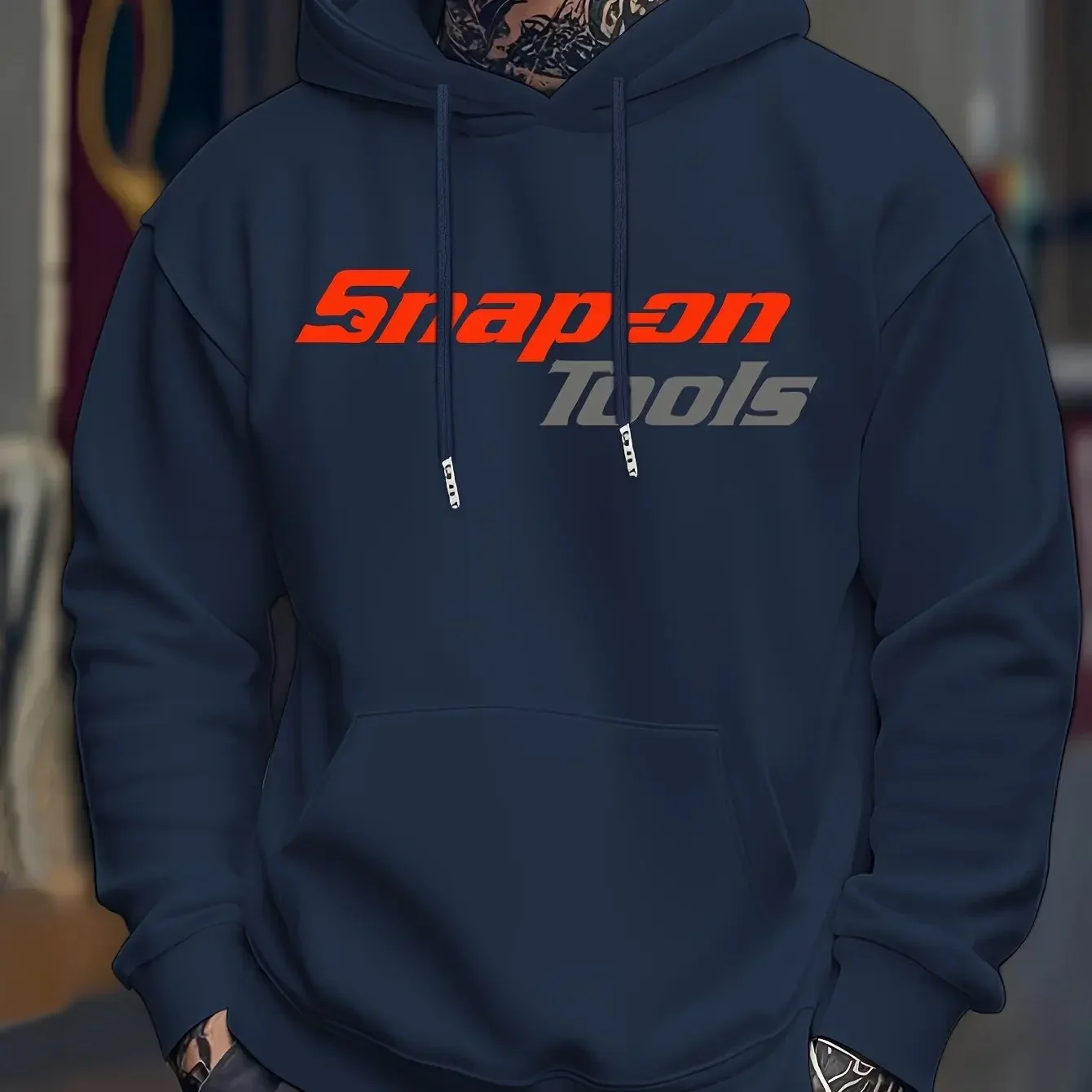 2026 Men's Casual Hoodie with Eye-catching Pattern _SNAP ON TOOLS_ Regular Style Hoodie