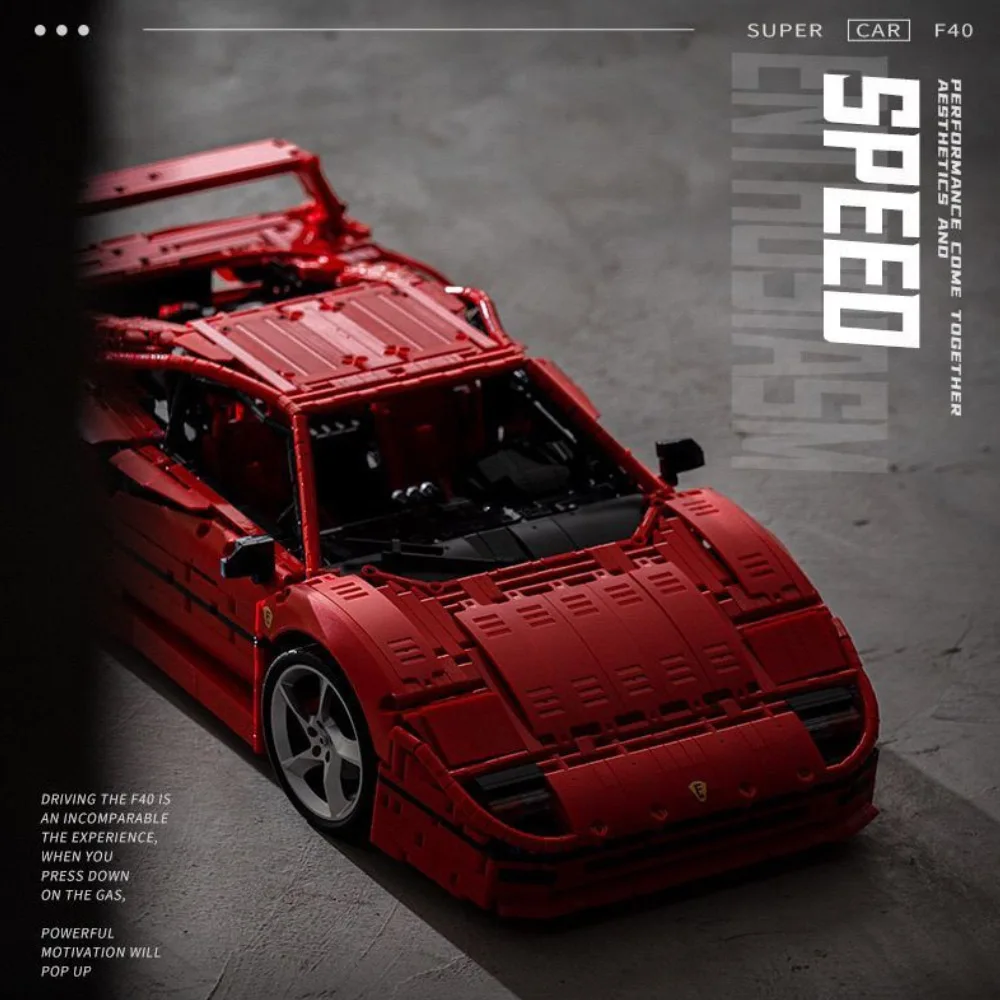 

In Stock High-Tech Red Sport Car F40 Compatible MOC-140629 Car Building Blocks Bricks Educational Puzzle Toys Birthday Gifts