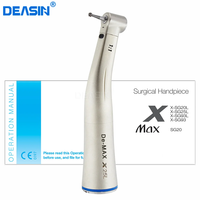 Dental Low Speed Handpiece Contra Angle Blue Ring X25 X25L 1:1 Internal Water Spray Fiber Optical Handle