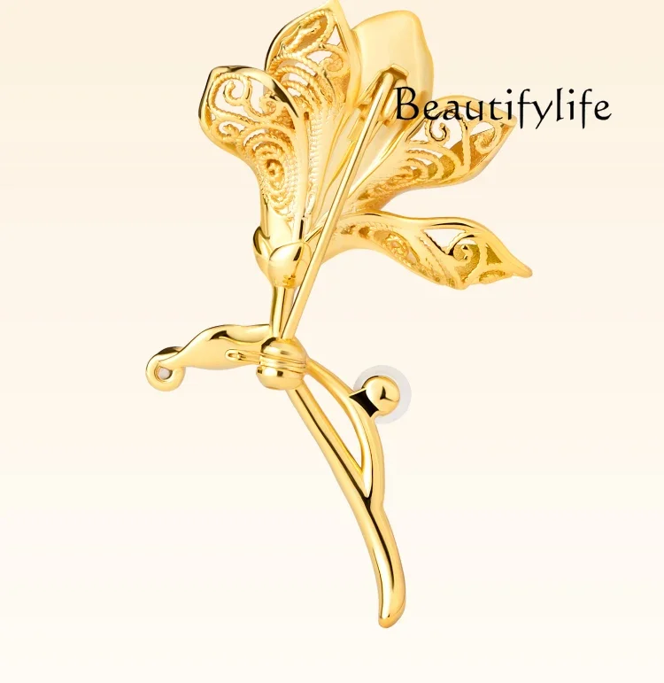 Light luxury design sense niche antique corsage pin high-end exquisite fashion birthday gift