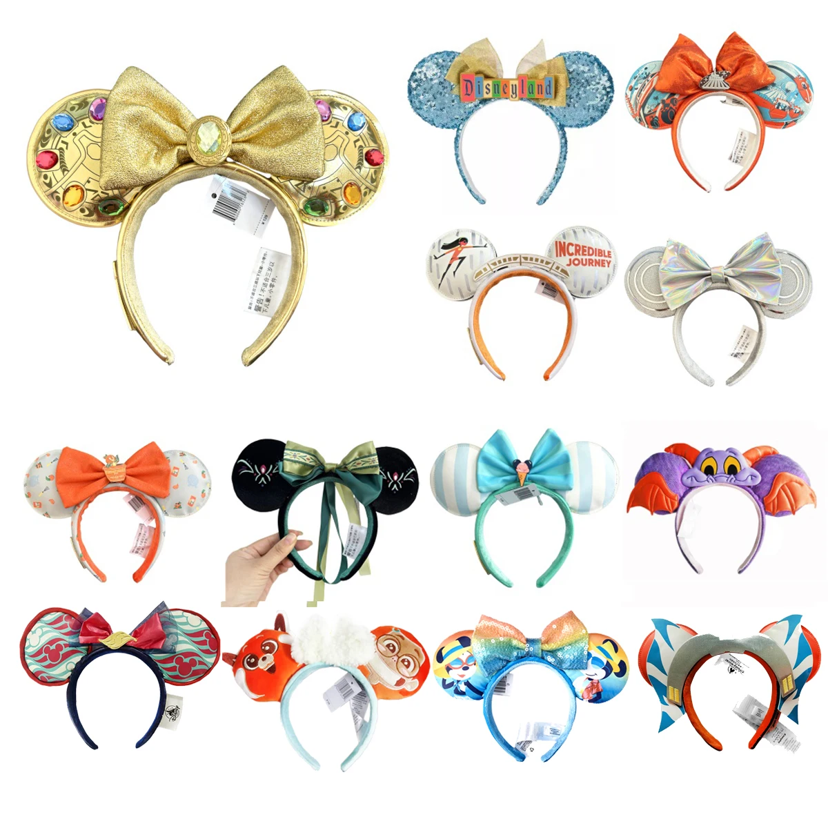 

Disney Mermaid princess Flowers Headband Minnie Ears Headband Sequin EARS COSTUME Cosplay Plush Adult/Kids Christmas Gifts