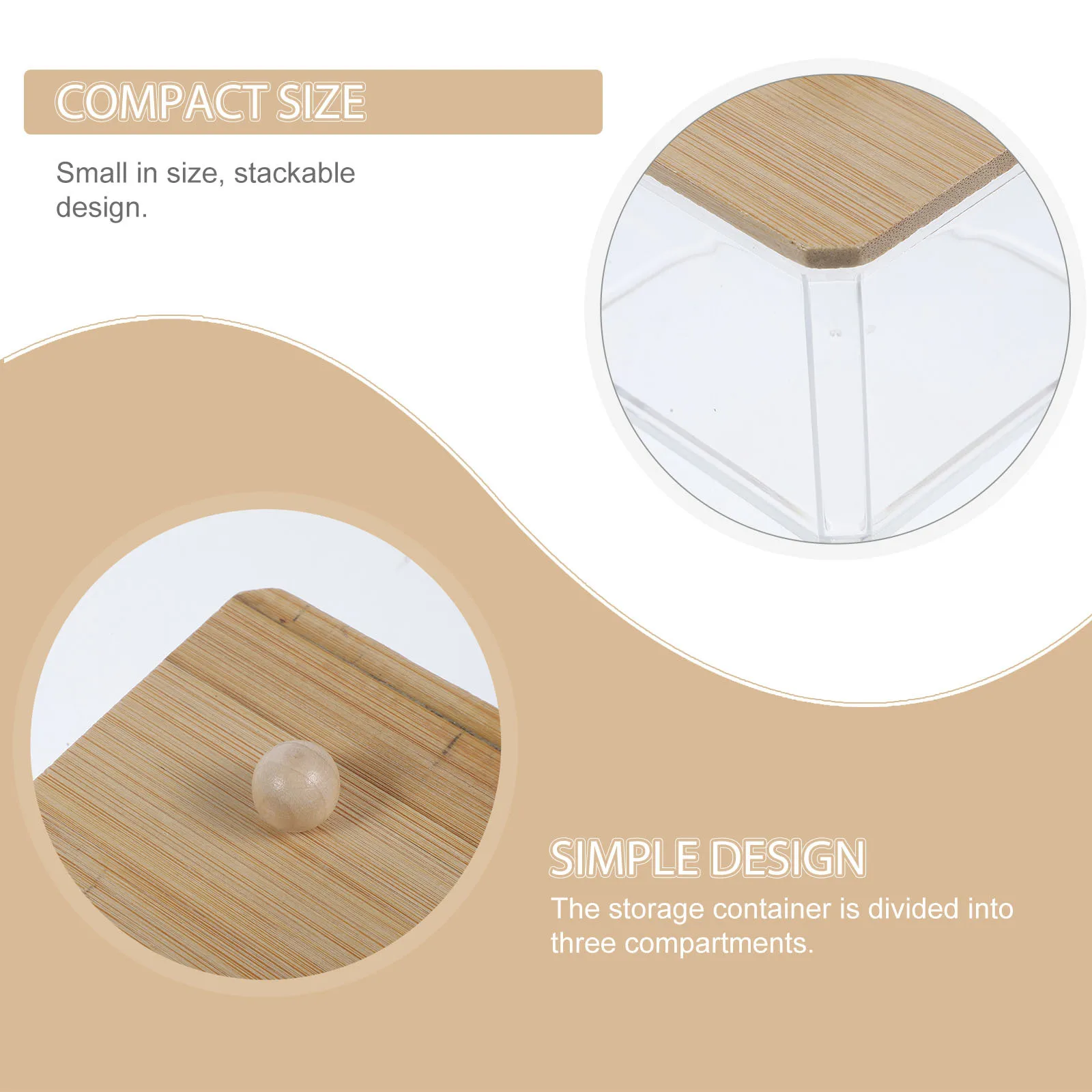 

1 Set Clear Stackable 3-Compartment Cotton Swab Pad Ball Organizer Storage Box For Bathroom Vanity Plastic Container
