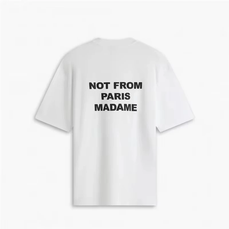 T-shirt d'été noir à manches courtes Paris 2026 – Style décontracté, col rond, imprimé, coupe ample,