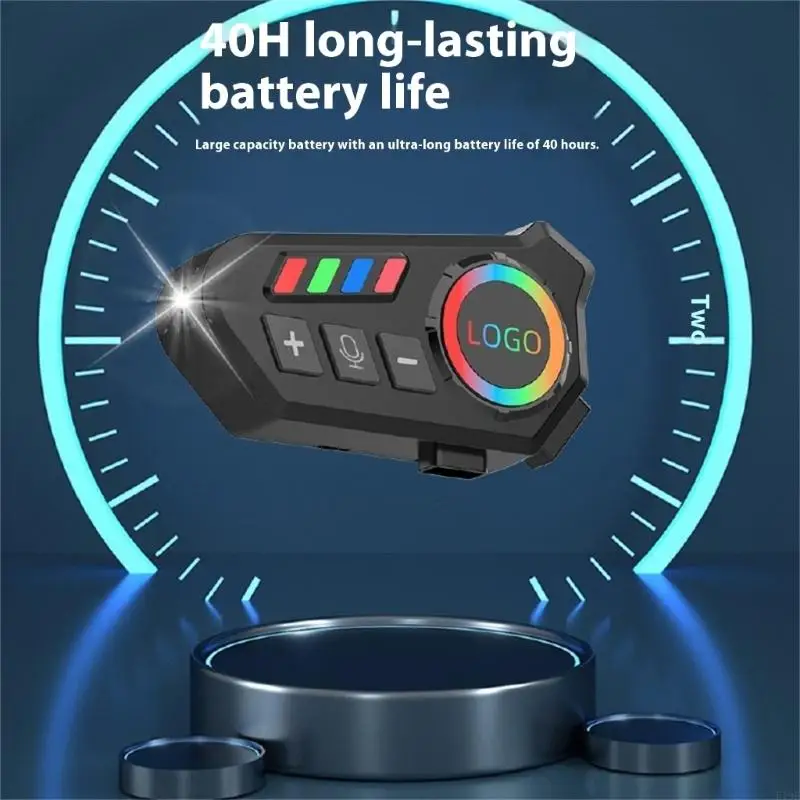 Graphenes Loa nghe xe máy 5.4 IPX8 không thấm nước 2H LED Sạc nhanh Đèn LED cho người đi xe đạp F19E