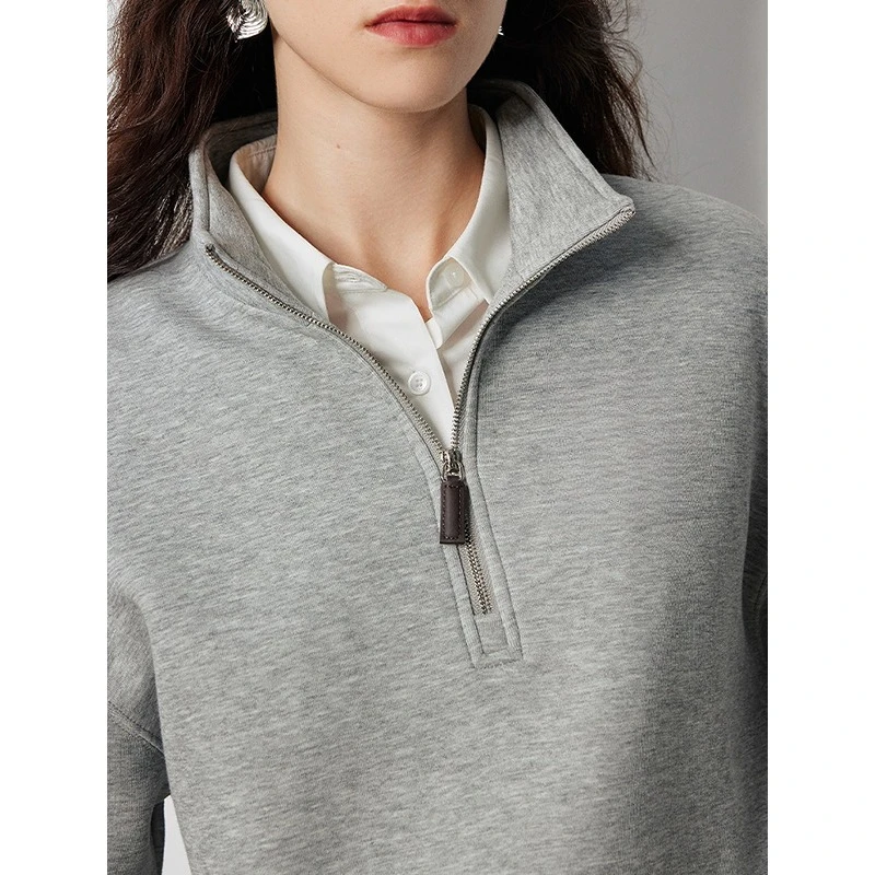 

Autumn Sports Hoodies Women Fitness Stand-up Collar Long-sleeved Sweatshirts Top Y2k Cotton Casual Overzise Zip Up Hoodie Women