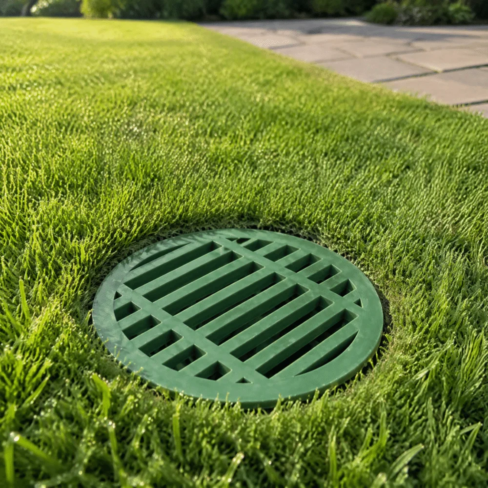 2PCS Durable Polypropylene PP Floor Grate Cover Round 4 Inch Drain Cover Green Drainage Grate Cover Backyard Drainage Channels