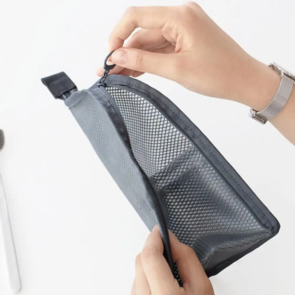Folding Stand Makeup Brush Bag Mesh Washing Organizer Storage Bag Zipper Toothbrush Bag Travel - view 5