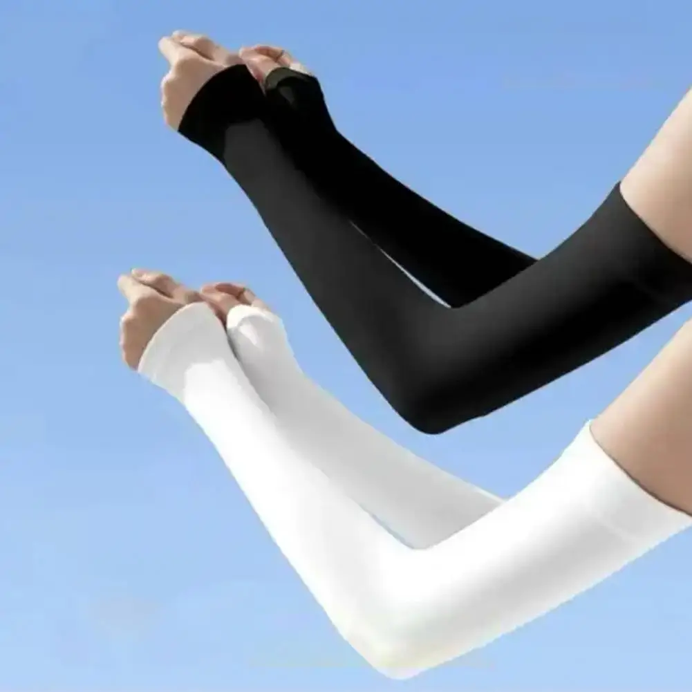 UV Protection Cooling Arm Sleeves For Sports Compression Arm Cover Summer Fingerless Gloves For Cycling Driving Outdoors